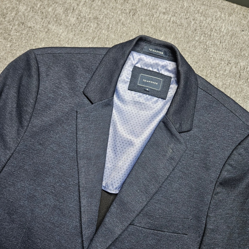 7Diamonds Blazer Mens Size M Blue Two Button Slim Fit Sport Coat unstructured